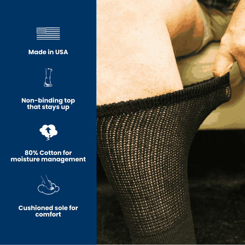 Men's Cotton Diabetic Crew Socks (6 Pair)