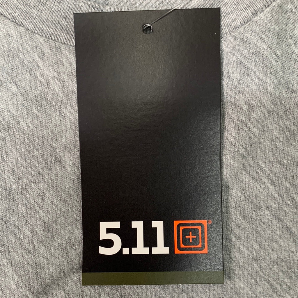 5.11 TACTICAL All Bark All Bite T-Shirt Cotton Polyester 016 Heather Grey Sz M #76330