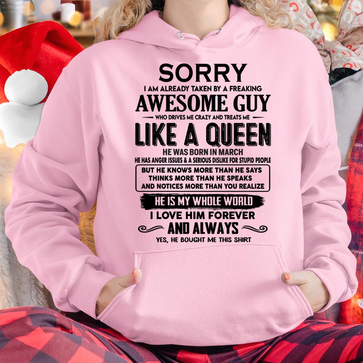 March - Sorry I am already taken by a freaking awesome guy - Gift for Wife From Husband - NGHL03 (SKU-SRG-03)